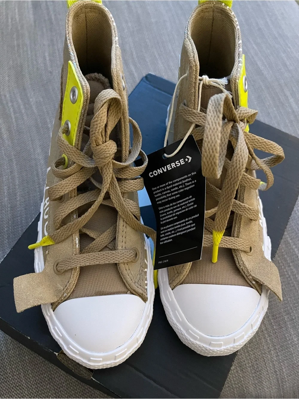 Converse UNT1TL3D Hi 'Not a Chuck High-Top Canvas Khaki Neon Accents